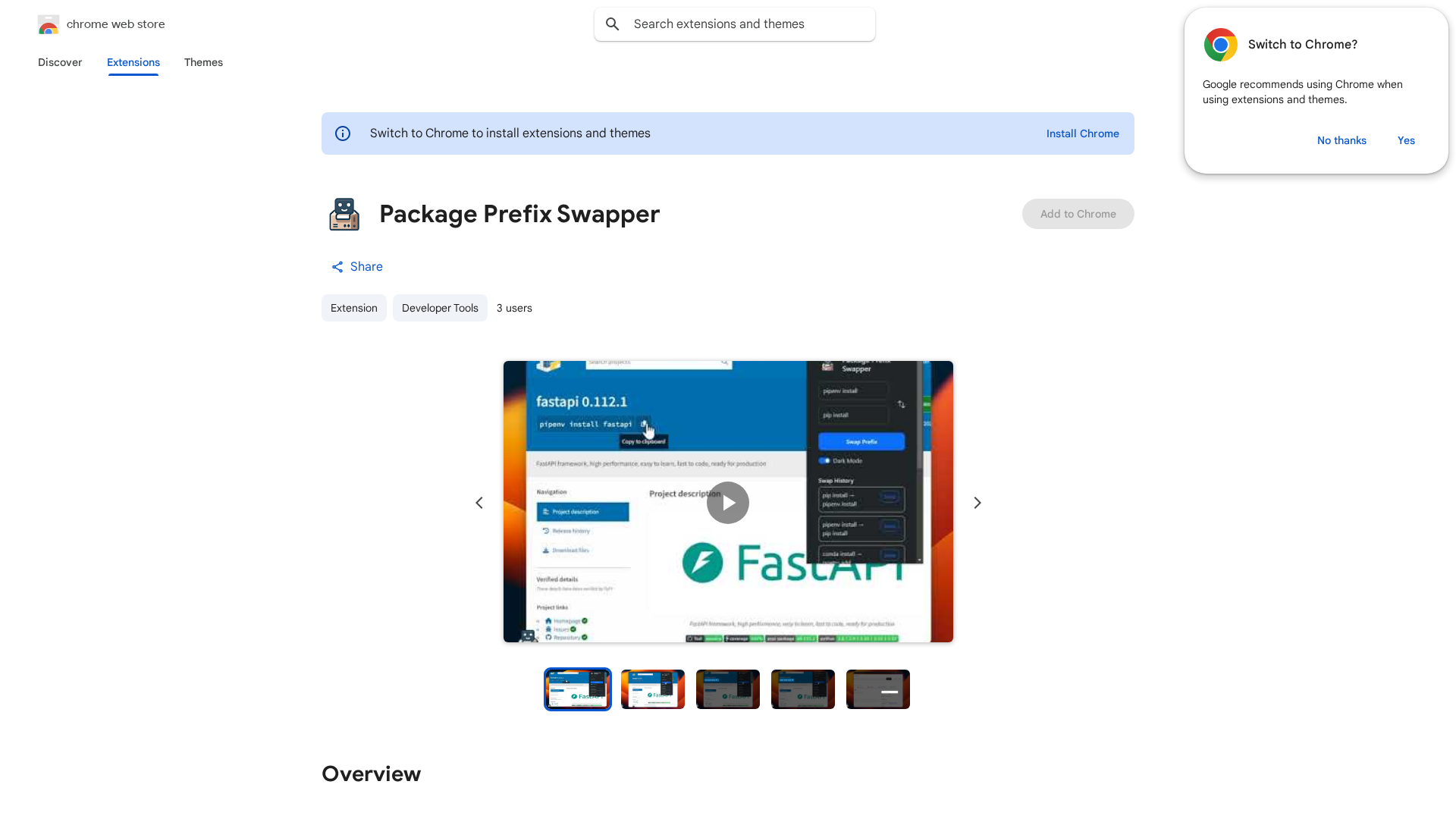 Package Prefix Swapper